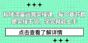 私域流量运营实操课,每个章节都是实操干货,学完就能上手-识享社