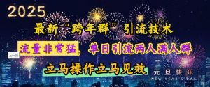 最新“跨年群”引流,流量非常猛,单日引流两人满人群,立马操作立马见效【揭秘】-识享社