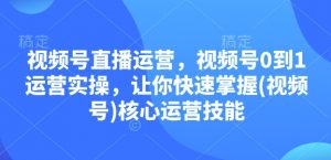 视频号直播运营,视频号0到1运营实操,让你快速掌握(视频号)核心运营技能-识享社