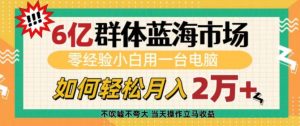 6亿群体蓝海市场,零经验小白用一台电脑,如何轻松月入过w【揭秘】-识享社