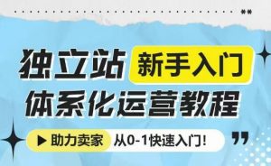 独立站新手入门体系化运营教程，助力独立站卖家从0-1快速入门!-识享社