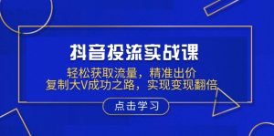 抖音投流实战课,轻松获取流量,精准出价,复制大V成功之路,实现变现翻倍-识享社