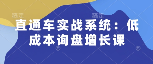 直通车实战系统：低成本询盘增长课，让个人通过技能实现升职加薪，让企业低成本获客，订单源源不断 - 识享社-识享社
