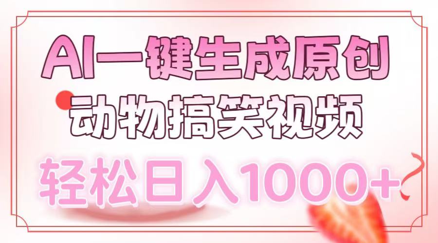 AI一键生成原创动物搞笑视频，轻松日入1000+ - 识享社-识享社