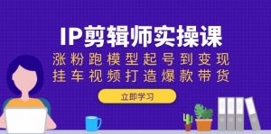 IP剪辑师实操课：涨粉跑模型起号到变现，挂车视频打造爆款带货-识享社