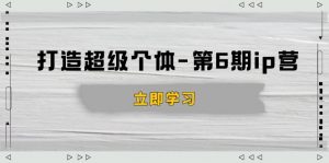 打造 超级个体-第6期ip营：商业认知,产品设计,成交演练,解决知识变现难题-识享社