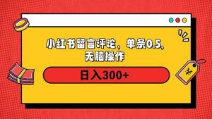小红书评论单条0.5元，日入300＋，无上限，详细操作流程-识享社