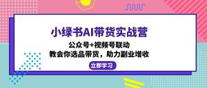 小绿书AI带货实战营：公众号+视频号联动，教会你选品带货，助力副业增收-识享社