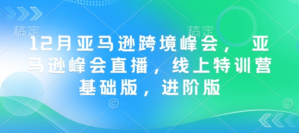 12月亚马逊跨境峰会， 亚马逊峰会直播，线上特训营基础版，进阶版 - 识享社-识享社