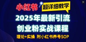 2025年最新小红书引流创业粉实战课程【超详细教学】小白轻松上手，月入1W+，附小红书养号SOP-识享社