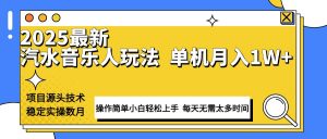 最新汽水音乐人计划操作稳定月入1W+ 技术源头稳定实操数月小白轻松上手-识享社