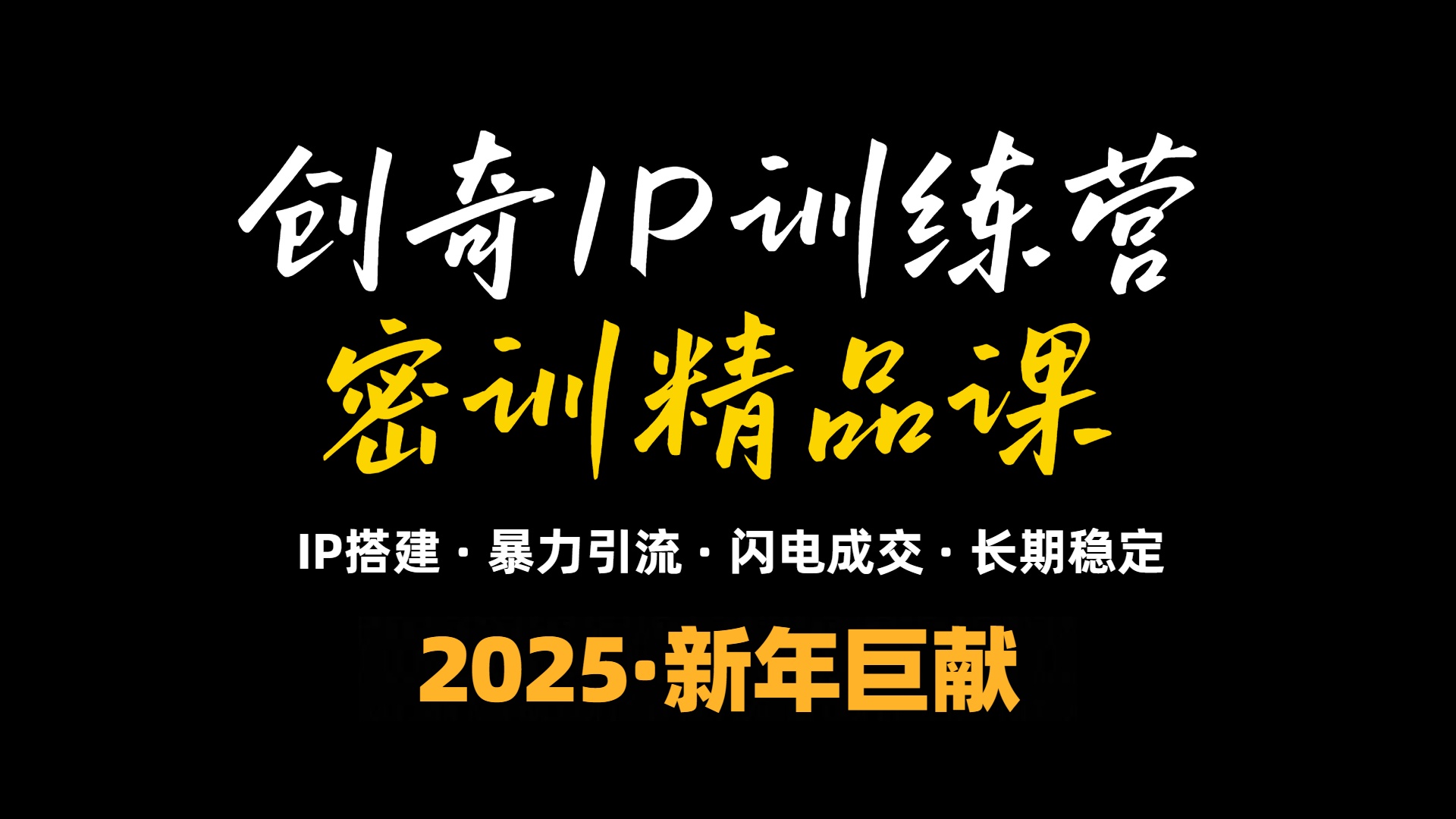 2025年“知识付费IP训练营”小白避坑年赚百万，暴力引流，闪电成交 - 识享社-识享社