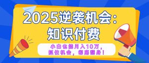 2025逆袭项目——知识付费，小白也能月入10万年入百万，抓住机会彻底翻...-识享社