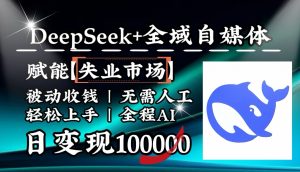 降维打击,DeepSeek+失业市场,全自动操作,结合人人刚需,单月利润轻松破100000+-识享社