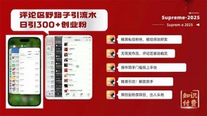 评论区野路子截流创业粉新方法，日被动加300+创业粉，精准引流被动添加...-识享社