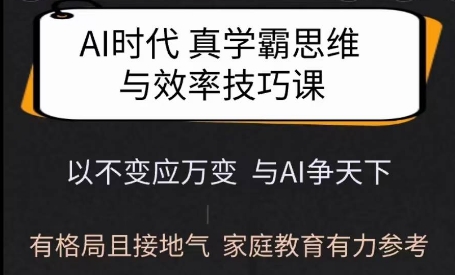 Ai时代真学霸思维与学习方法课,有格局且接地气,家庭教育有力参考 - 识享社-识享社