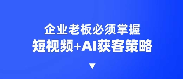 企业短视频AI获客霸屏流量课，6步短视频+AI突围法，3大霸屏抢客策略 - 识享社-识享社