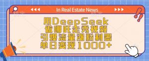 用DeepSeek做哪吒走秀视频，引爆流量涨粉利器，单日变现1k-识享社