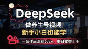 小白用DeepSeek做养生号，一条作品涨粉5万+，单日收益上千-识享社