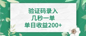 验证码录入，几秒一单，单日收益200+-识享社