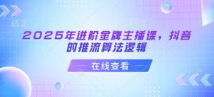 2025年进阶金牌主播课，抖音的推流算法逻辑-识享社
