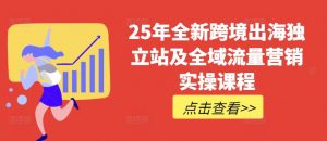 25年全新跨境出海独立站及全域流量营销实操课程,跨境电商独立站TIKTOK全域营销普货特货玩法大全-识享社