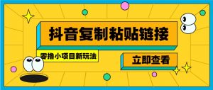 零撸小项目，新玩法，抖音复制链接0.07一条，20秒一条，无限制。-识享社