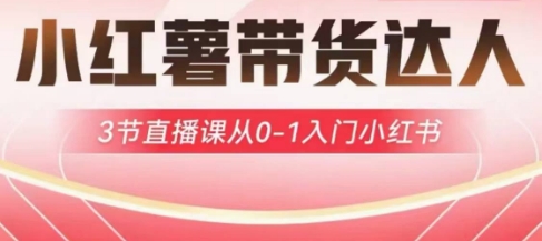 小红薯达人带货启航计划，3节直播课从0-1入门小红书 - 识享社-识享社