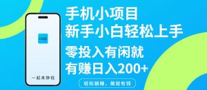 手机小项目新手小白轻松上手零投入有闲就有赚日入200+-识享社