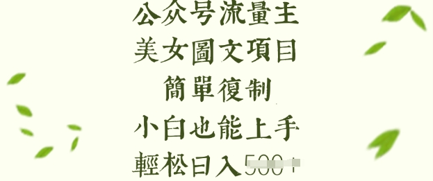 流量主长期收益项目，美女图片简单复制，小白也能上手，轻松日入5张 - 识享社-识享社