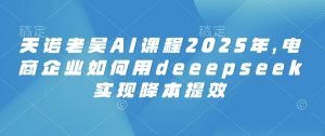 天诺老吴AI课程2025年，电商企业如何用deeepseek实现降本提效-识享社