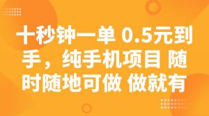 十秒钟一单 0.5元到手，纯手机项目 随时随地可做 做就有-识享社