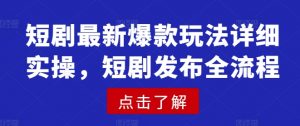 短剧最新爆款玩法详细实操，短剧发布全流程-识享社