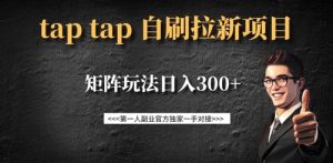 taptap拉新自刷项目，一个新用户14元，矩阵玩法日入300+-识享社