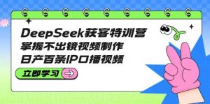 DeepSeek获客特训营：掌握不出镜视频制作，日产百条IP口播视频-识享社