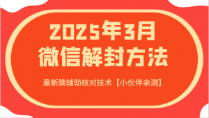 2025年3月微信解封方法 最新跳辅助核对技术【小伙伴亲测】-识享社