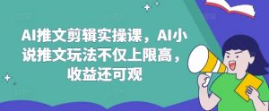 AI推文剪辑实操课，AI小说推文玩法不仅上限高，收益还可观-识享社