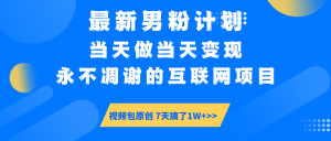 最新男粉计划6.0玩法，永不凋谢的互联网项目 当天做当天变现，视频包原...-识享社