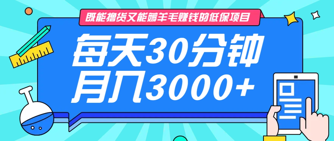 既能撸货又能赚钱的长期低保项目,每天30分钟,多号百分百稳定月入3000+! - 识享社-识享社