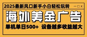 2025最新风口 海外美金广告 单机单日500+ 可无限放大 设备越多收益越大 轻松上手-识享社