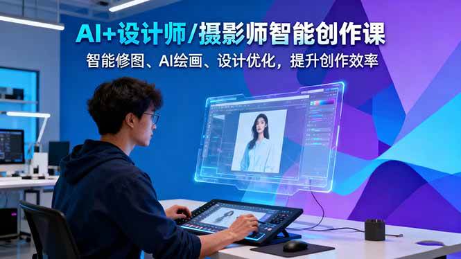 AI设计摄影创作课：零基础掌握智能修图、AI绘画与设计优化，提升创作效率