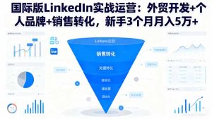 国际版LinkedIn实战运营：外贸开发+个人品牌+销售转化，新手3个月月入5万+-识享社