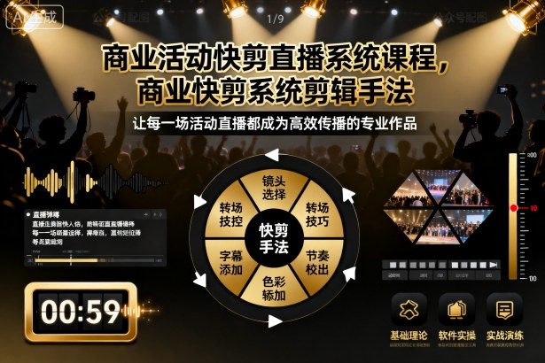 商业活动快剪直播系统课程,商业快剪系统剪辑手法 - 识享社-识享社