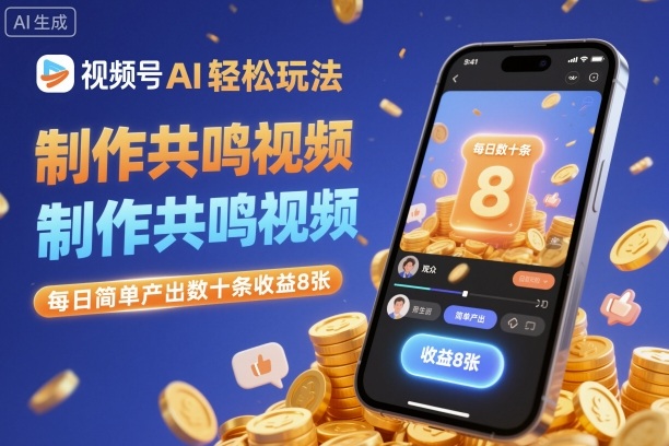 视频号AI轻松玩法，制作共鸣视频，每日简单产出数十条收益8张 - 识享社-识享社