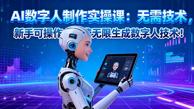 AI数字人制作实操课：无需技术，新手可操作，免费无限生成数字人技术！ - 识享社-识享社
