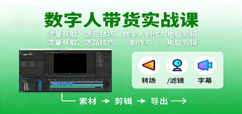 数字人变现实战课：流量获取、选品技巧、数字人制作与电脑剪辑 - 识享社-识享社