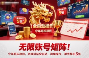 无限账号矩阵!今年龙头项目,游戏试玩全自动,简单操作,单号单日5张【揭秘】-识享社