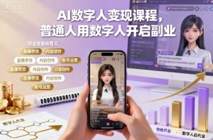 AI数字人变现课程，普通人用数字人开启副业-识享社