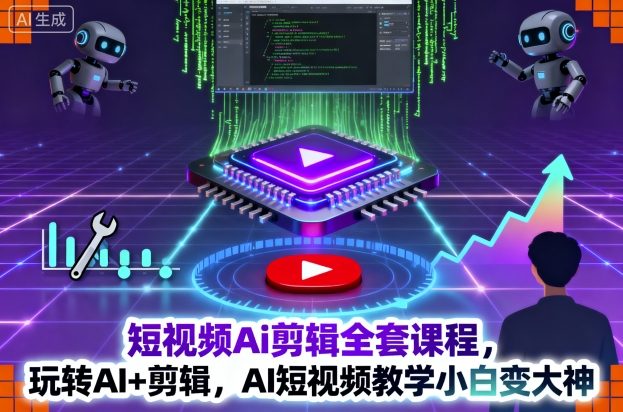 短视频Ai剪辑全套课程，玩转AI+剪辑，AI短视频教学小白变大神 - 识享社-识享社