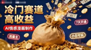 公众号冷门赛道，用AI做情感漫画，7天开通流量主，操作简单，小白可玩-识享社